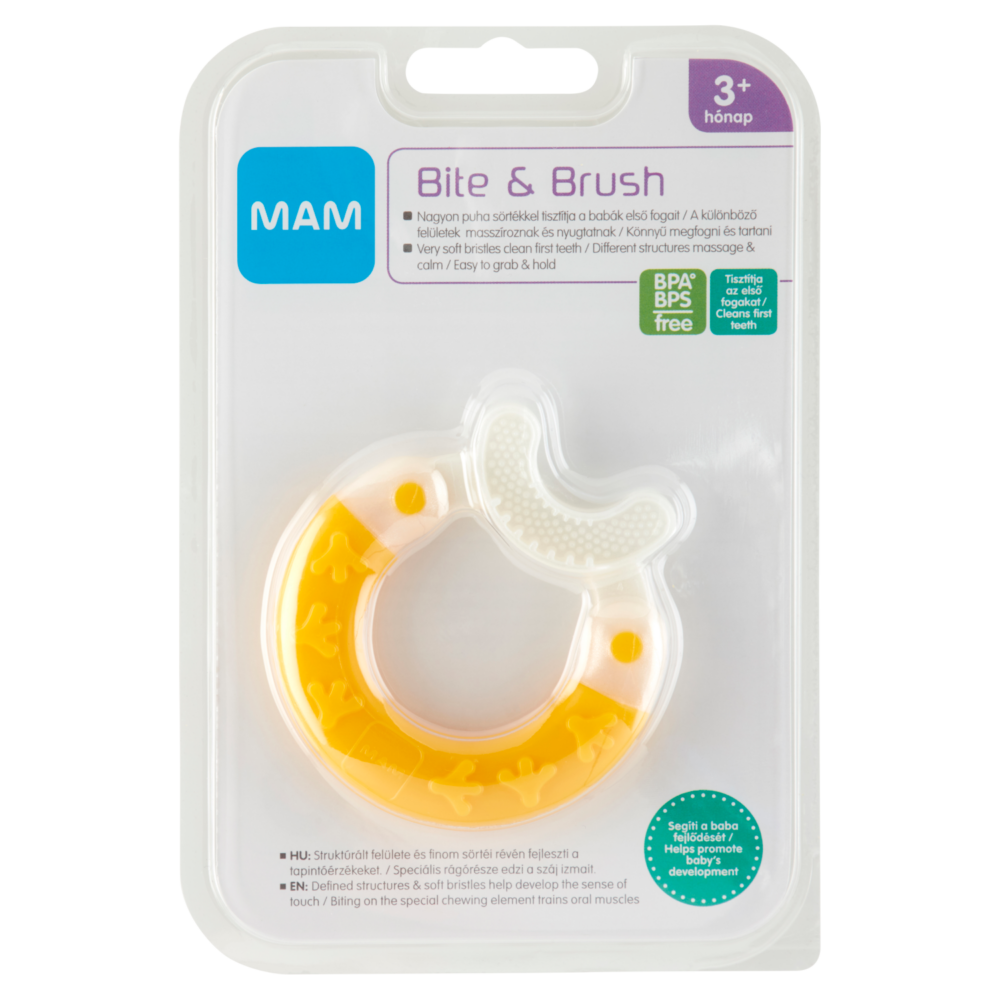 MAM Bite&Brush rágóka 3+ hónap narancssárga
